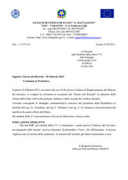 Cerimonia in Prefettura - Liceo Scientifico Statale Battaglini
