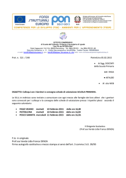 colloqui primaria febbraio 2015 - Istituto Comprensivo San Pio da