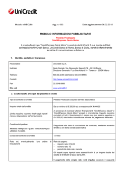 prestito finalizzato &ldquo;CreditExpress Quick Motor&rdquo;