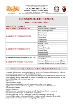 consiglio dell`istituzione - Istituto Comprensivo di Borgo Valsugana