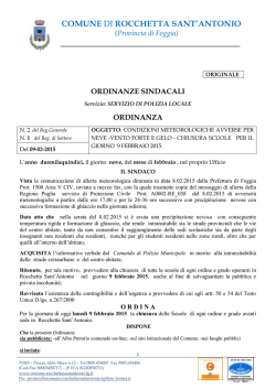 ordinanza - Comune di Rocchetta Sant` Antonio