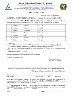 circolare olimpiadi matematica - Liceo Scientifico Statale "G. Ancina"