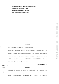 Cass. Lav., 23.01.2015, n. 1258