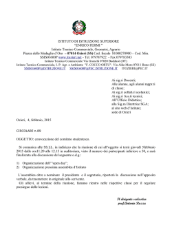 Circolare n. 89: convocazione del comitato studentesco