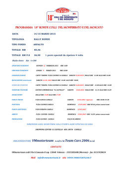 PROGRAMMA 18&deg; RONDE COLLI DEL