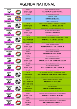 AGENDA NATIONAL - National IV Miglio