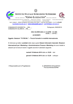 Selezioni `TI.FOR.M.I.` - Tirocini formativi in