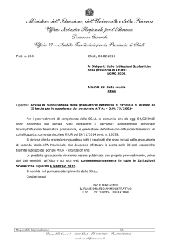 Avviso di pubblicazione delle graduatorie definitive di circolo e di