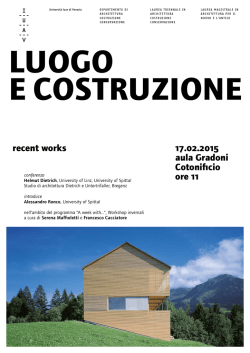 scarica la locandina - Universit&agrave; IUAV di Venezia