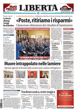 Scarica il PDF della prima pagina di oggi