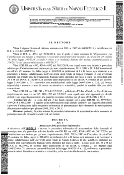 DR DOMANDA ON LINE TER - Universit&agrave; degli Studi di Napoli
