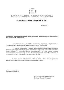 ricevimenti individuali Comunicato per i docenti