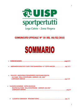 Comunicato n. 19 - UISP Zona Flegrea