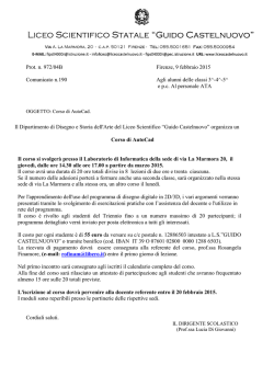 Com. n&deg; 190 - Liceo Scientifico Castelnuovo