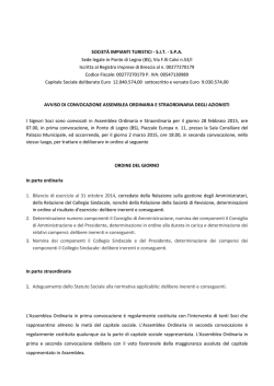 avviso di convocazione assemblea ordinaria e straordinaria degli