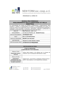 SCUOLA MULTIMEDIALE MIGLIORAMENTO DELLE