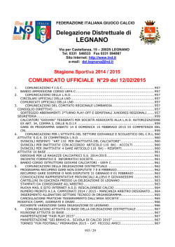 Comunicato ufficiale N.29