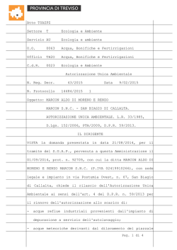 Atto T0AZPZ Settore T Ecologia e Ambiente Servizio AU Ecologia e