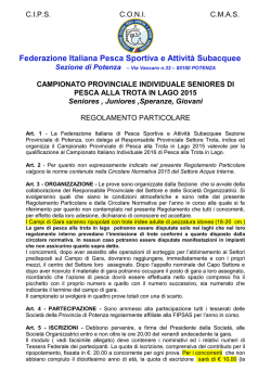 Regolamento Provinciale Trota Lago 2015