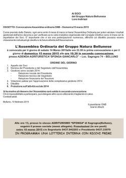 Convocazione Assemblea - Gruppo Natura Bellunese