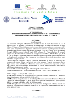PROGETTO SIRena CUP C69F140000500008 ARTICOLO 1