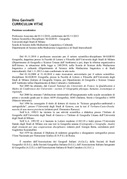 curriculum delle attivit&agrave; scientifiche e