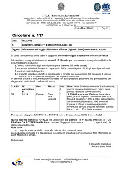 Informazioni sul viaggio di istruzione a Firenze (3 giorni / 2 notti)