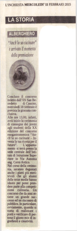 Articolo su L`Inchiesta di mercoled&igrave; 2 febbraio 2015