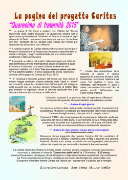Quaresima 2015 contributo Caritas