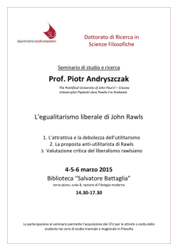 L`egualitarismo liberale di John Rawls