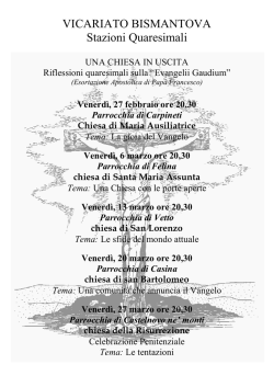 CALENDARIO delle STAZIONI QUARESIMALI