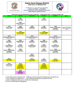 Orario Corsi Fitness 2014/15