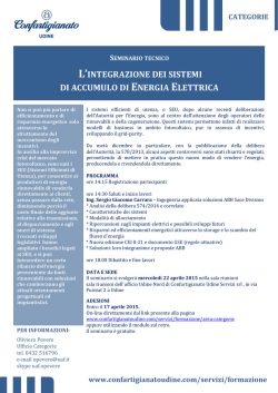 l`integrazione dei sistemi di accumulo di energia elettrica