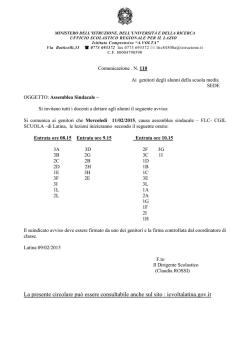 La presente circolare pu&ograve; essere consultabile anche sul sito