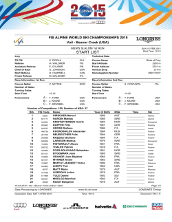Start List Run 1