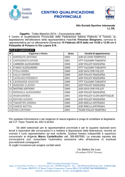 Convocazione - Fipav Taranto