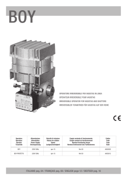 ITALIANO pag. 04 / FRAN&Ccedil;AIS pag. 08 / ENGLISH page 12