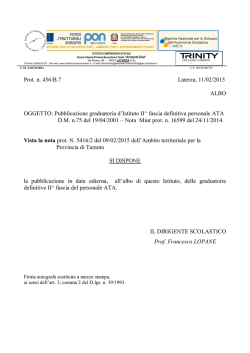 Decreto pubblicazione graduatorie II fascia ATA