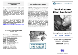 La Leche League - Incontri a Genova GENNAIO-LUGLIO