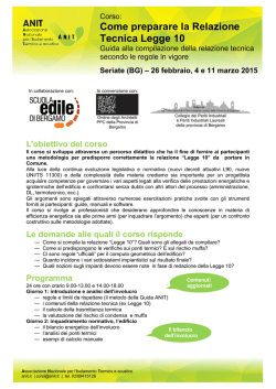 Come preparare la Relazione Tecnica Legge 10