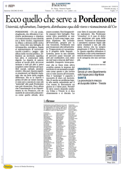 Ecco quello che serve a Pordenone