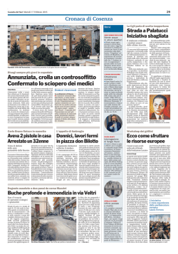 Gazzetta 17 2 2015 - delibere di giunta comune di cosenza