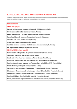 La rassegna di oggi