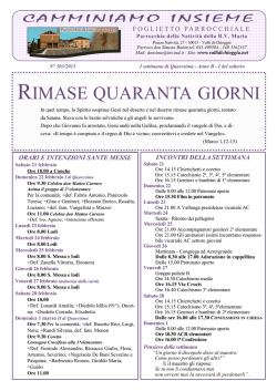 Foglietto parrocchiale della settimana