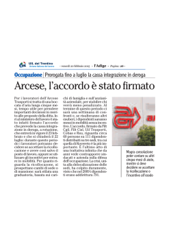 Arcese, l`accordo &egrave; stato firmato