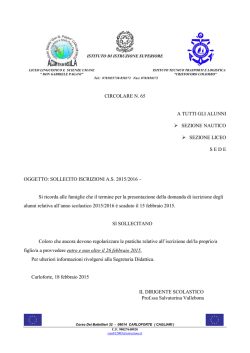 circolare n. 65 sollecito iscrizione