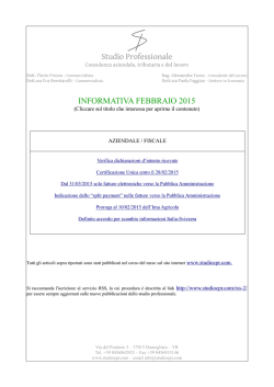 Studio Professionale INFORMATIVA FEBBRAIO 2015