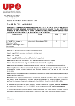 CFU L-FIL-LET/04 Lingua e letteratura latina Didattica della lingua