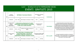 EVENTI GRATUITI 2015 - Ordine dei Dottori Commercialisti e degli