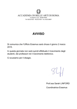 Avviso chiusura Ufficio Erasmus 2 marzo 2015